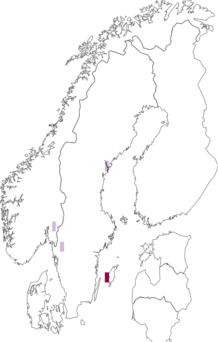 Fyndkarta för svartbräkenmal. Datakälla: GBIF