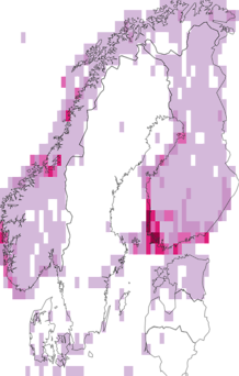 Fyndkarta för havsörn. Datakälla: GBIF