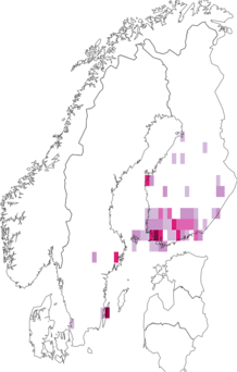 Fyndkarta för rostgumpsdvärgmal. Datakälla: GBIF