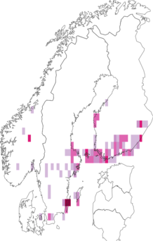 Fyndkarta för humleblomsterfjädermott. Datakälla: GBIF