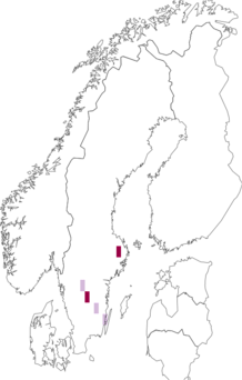 Fyndkarta för rosenmandel. Datakälla: GBIF