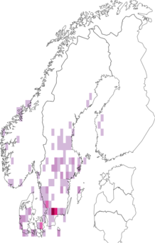 Fyndkarta för grodvitmossa. Datakälla: GBIF