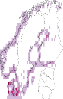 Fyndkarta för salttåg. Datakälla: GBIF