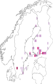 Fyndkarta för kärrspireblomvecklare. Datakälla: GBIF