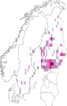 Fyndkarta för gråalsguldmal. Datakälla: GBIF