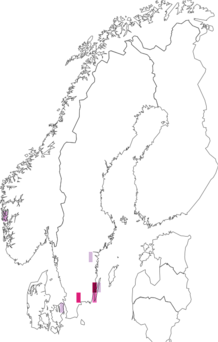 Fyndkarta för purpursopp. Datakälla: GBIF