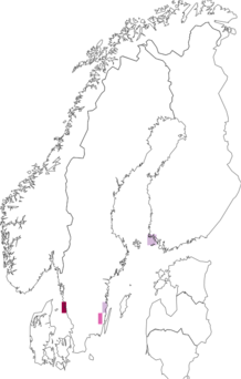 Fyndkarta för svartryggsdvärgmal. Datakälla: GBIF
