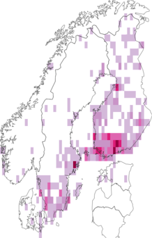 Fyndkarta för Lithocolletinae. Datakälla: GBIF
