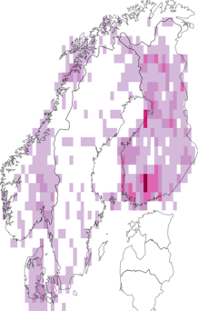 Fyndkarta för skogsvinbär. Datakälla: GBIF
