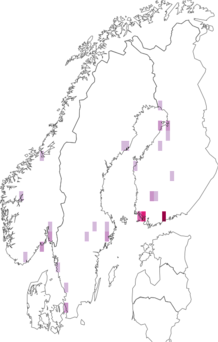Fyndkarta för hönsmålla. Datakälla: GBIF