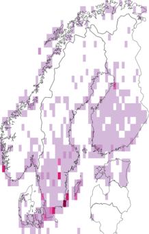 Fyndkarta för rödspov. Datakälla: GBIF