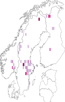 Fyndkarta för finsk fältmätare. Datakälla: GBIF