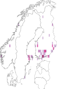 Fyndkarta för klintgrönglanssäckmal. Datakälla: GBIF