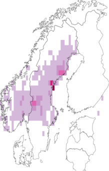 Fyndkarta för violettgrå tagellav. Datakälla: GBIF