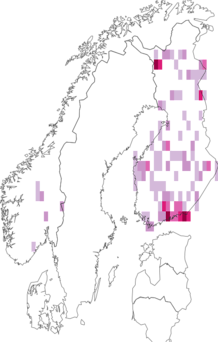 Fyndkarta för finsk fältmätare. Datakälla: GBIF