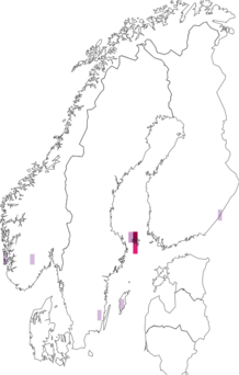 Fyndkarta för bergmynteminerarmal. Datakälla: GBIF