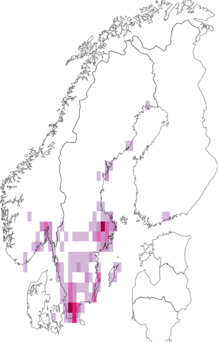 Fyndkarta för slåttergräshoppa. Datakälla: GBIF