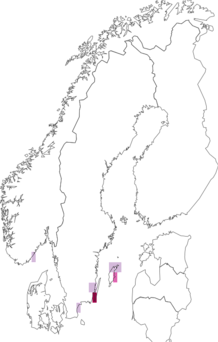 Fyndkarta för klofibblefjädermott. Datakälla: GBIF