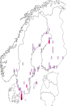 Fyndkarta för kärrglansblomfluga. Datakälla: GBIF