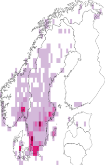 Fyndkarta för sötvattenslungsnäckor. Datakälla: GBIF