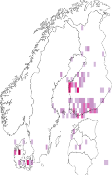Fyndkarta för gulpalpmossmal. Datakälla: GBIF