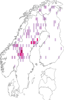 Fyndkarta för rutnätnattsländor. Datakälla: GBIF