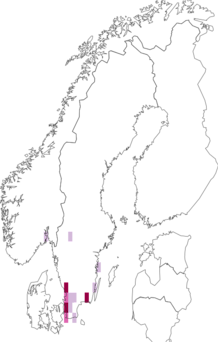 Fyndkarta för baltiskt nattljus. Datakälla: GBIF