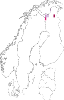 Fyndkarta för arktiskt lundfly. Datakälla: GBIF