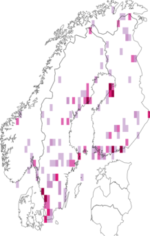 Fyndkarta för ljungsländfluga. Datakälla: GBIF