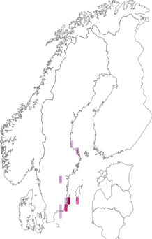 Fyndkarta för malörtfjädermott. Datakälla: GBIF