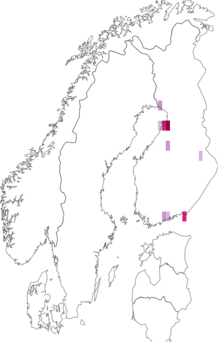 Fyndkarta för strandgräsminerarmal. Datakälla: GBIF