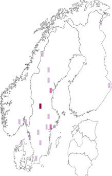 Fyndkarta för sydlig roslingkvast. Datakälla: GBIF