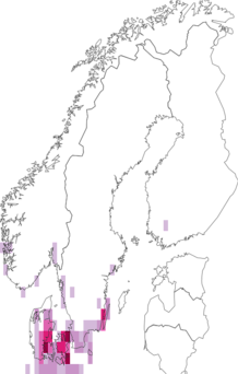 Fyndkarta för skogsskräppa. Datakälla: GBIF