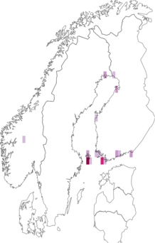 Fyndkarta för nordsäckmal. Datakälla: GBIF