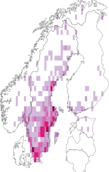 Fyndkarta för nordisk kärrtrollslända. Datakälla: GBIF