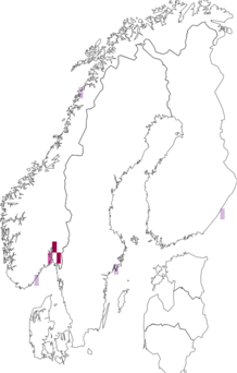 Fyndkarta för sipperlavsklotter. Datakälla: GBIF