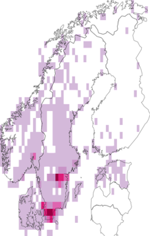 Fyndkarta för landlungsnäckor. Datakälla: GBIF