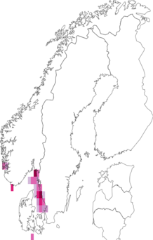 Fyndkarta för krusbärssjöpung. Datakälla: GBIF