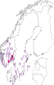 Fyndkarta för mindre skogsmus. Datakälla: GBIF