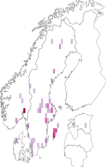 Fyndkarta för svarttoppig kollav. Datakälla: GBIF