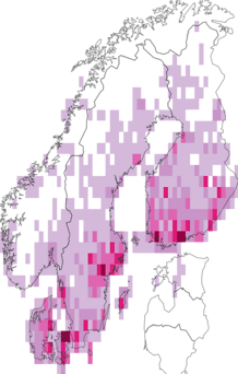 Fyndkarta för tosteblåvinge. Datakälla: GBIF
