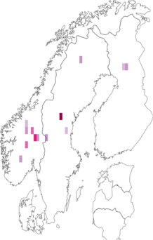 Fyndkarta för norsk bäckmossa. Datakälla: GBIF