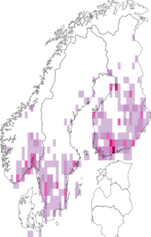 Fyndkarta för finsk fingerört. Datakälla: GBIF