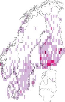 Fyndkarta för violettgrå parkmätare. Datakälla: GBIF