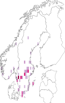 Fyndkarta för dunbläcksvamp. Datakälla: GBIF