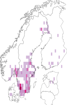Fyndkarta för flodtrollsländor. Datakälla: GBIF