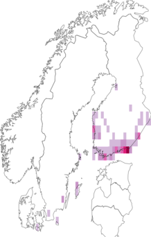 Fyndkarta för rosenryggat ordensfly. Datakälla: GBIF