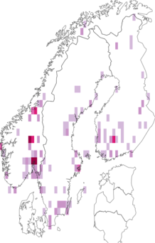 Fyndkarta för Agabus affinis. Datakälla: GBIF