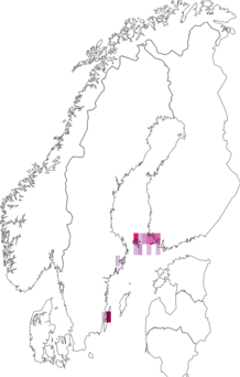 Fyndkarta för brudbrödsdvärgmal. Datakälla: GBIF