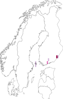 Fyndkarta för brunörtsdvärgmal. Datakälla: GBIF